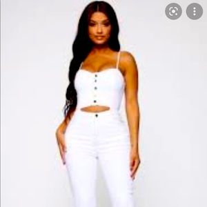 Jolleen denim jumpsuit white denim
